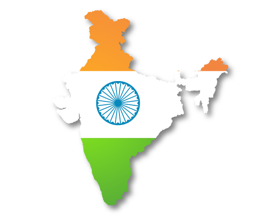 India map vector design integrated with the national flag, illustrating the geographical layout and patriotic colors of the nation.